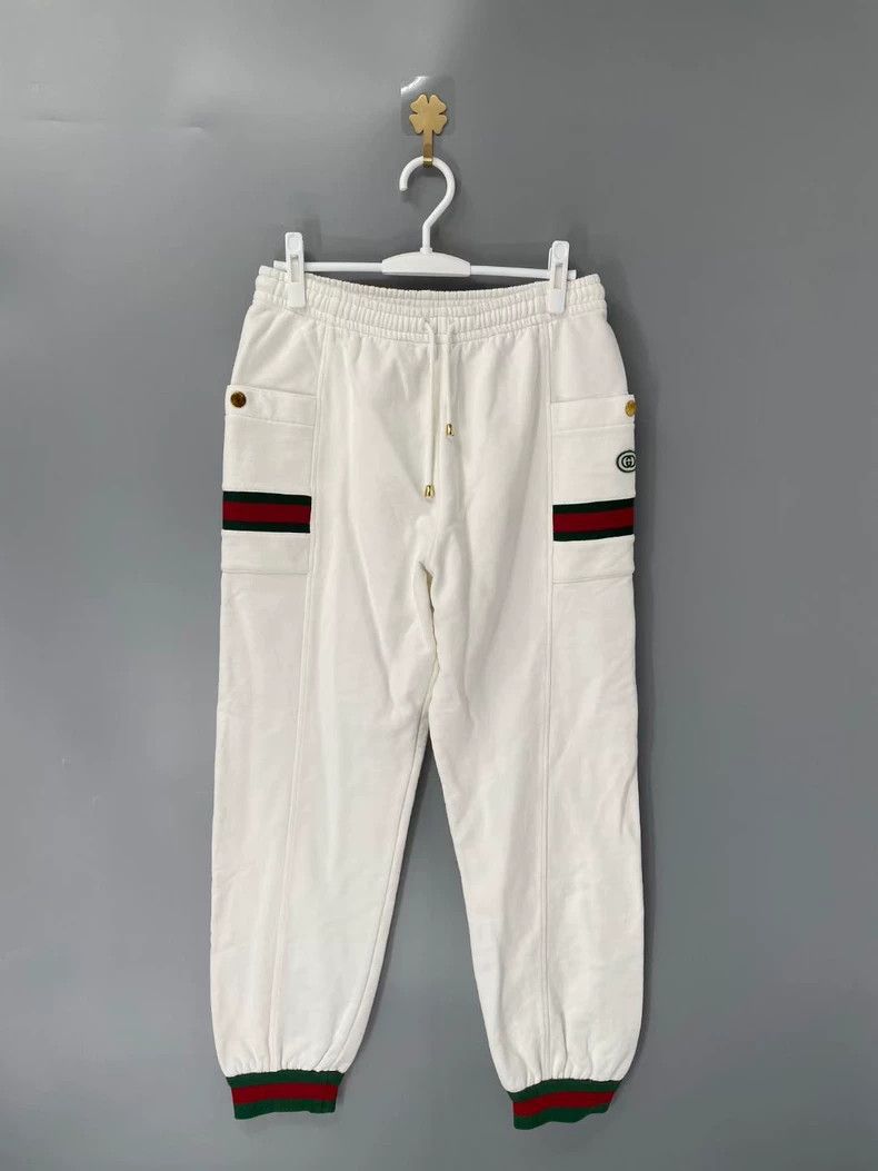 Gucci Size M Double G logo white sweatpants size M 2502-Ne