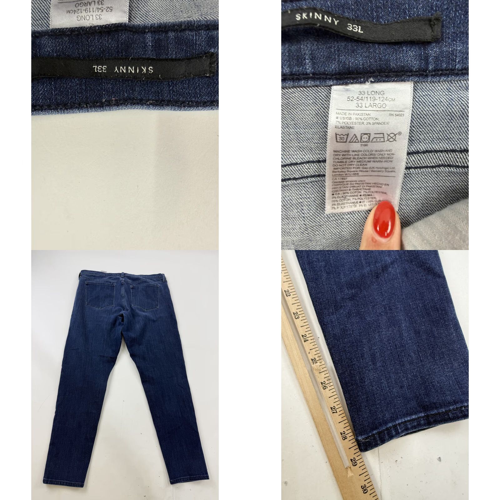 Banana Republic Banana Republic Jeans Womens 33 Blue Skinny Slim Fit Premium Denim Dark Wash Size 24" / US 00 / IT 34 - 8 Thumbnail
