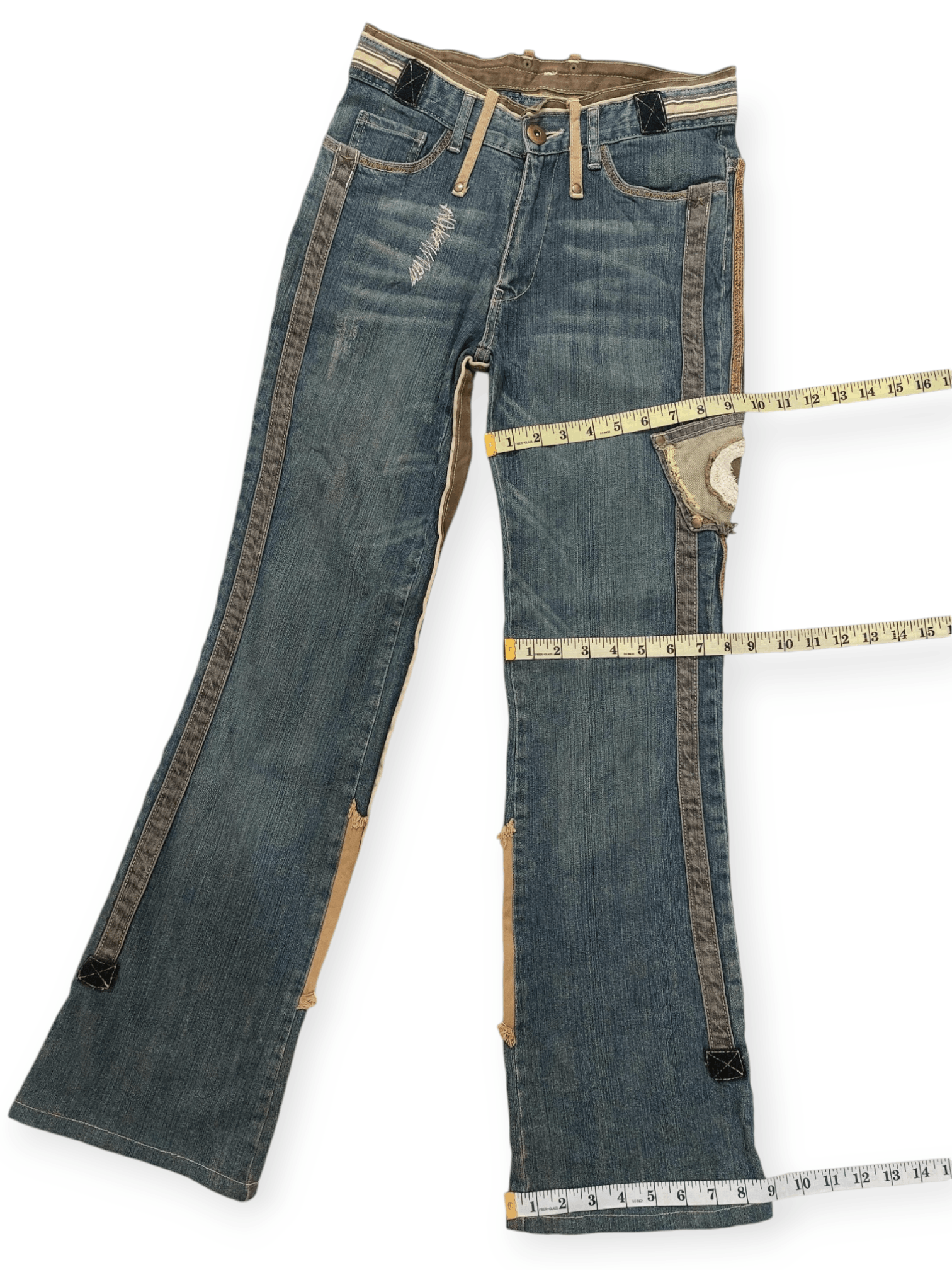 Other Vintage Flare Unopiu Distressed Denim Size 28" / US 6 / IT 42 - 15 Thumbnail