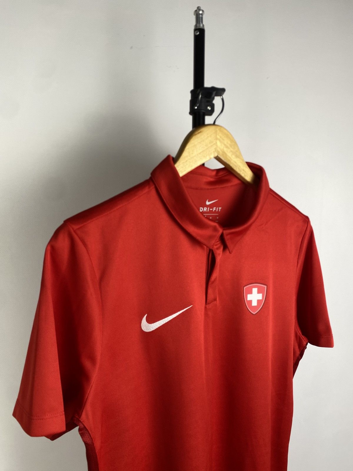 Nike × Vintage 00s Nike Suisse Jersey Polo T-Shirt y2k Size US M / EU 48-50 / 2 - 2 Thumbnail