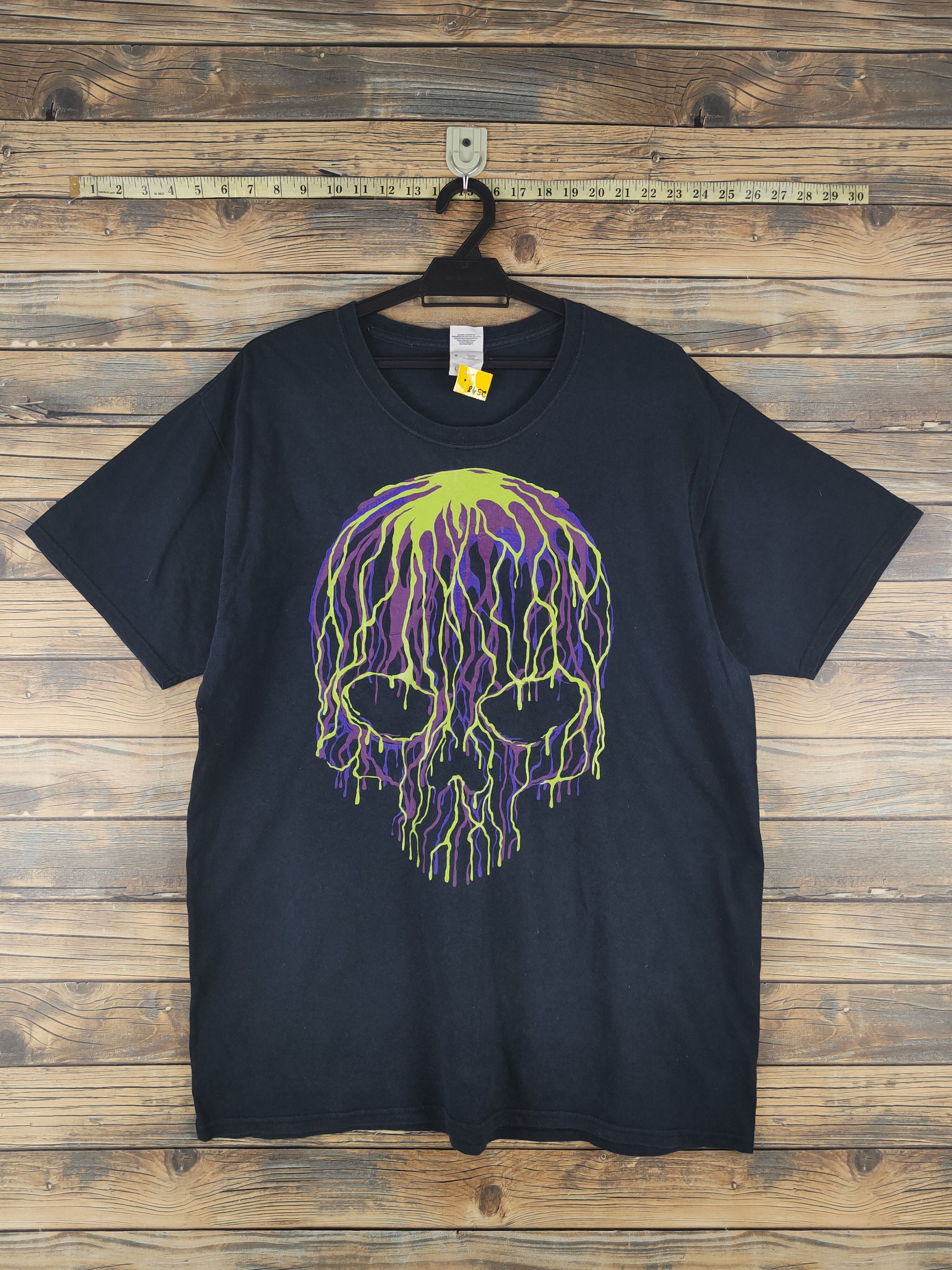 Scully DL Skull rainbow Black Short Sleeve T-shirt #2548 Size US L / EU 52-54 / 3 - 1 Thumbnail