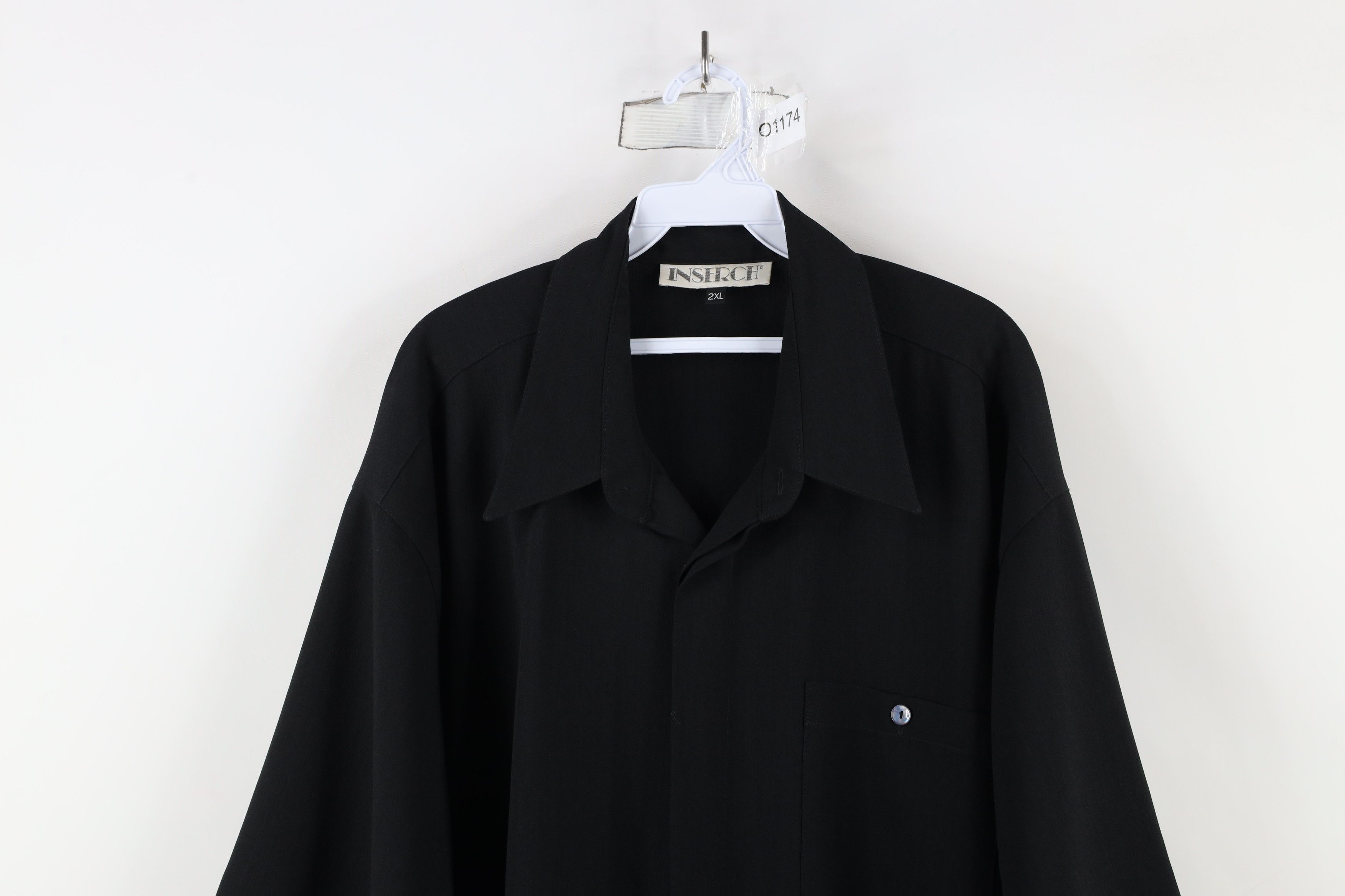 Vintage Vintage 90s Rockabilly Short Sleeve Button Shirt Black USA Size US XXL / EU 58 / 5 - 2 Thumbnail