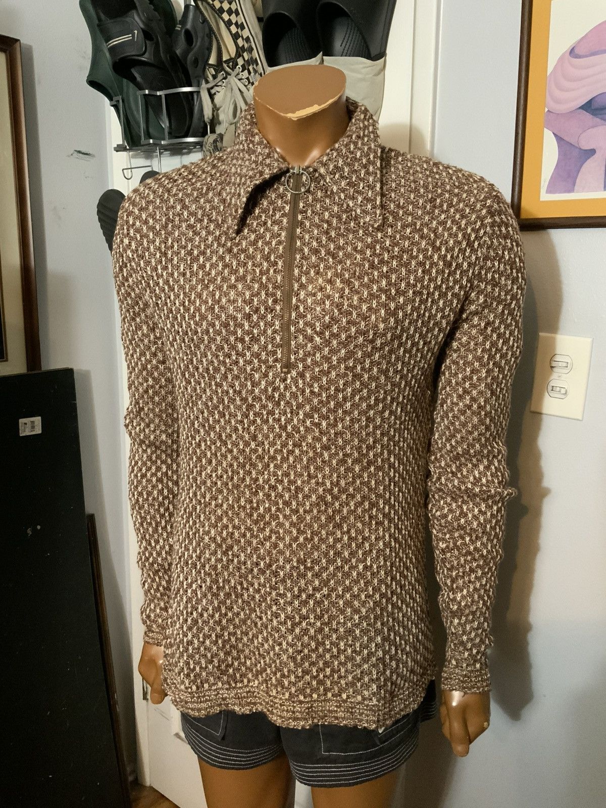 Vintage VTG 60s 70s Prince Igor Burma Knit Circle Zip Disco Sweater Size US M / EU 48-50 / 2 - 9 Thumbnail