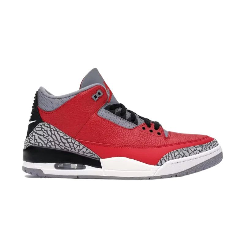 image of Jordan Brand 3 Retro Se Unite Shoes in Fire Red/Fire Red/Cement Grey, Men's (Size 9)