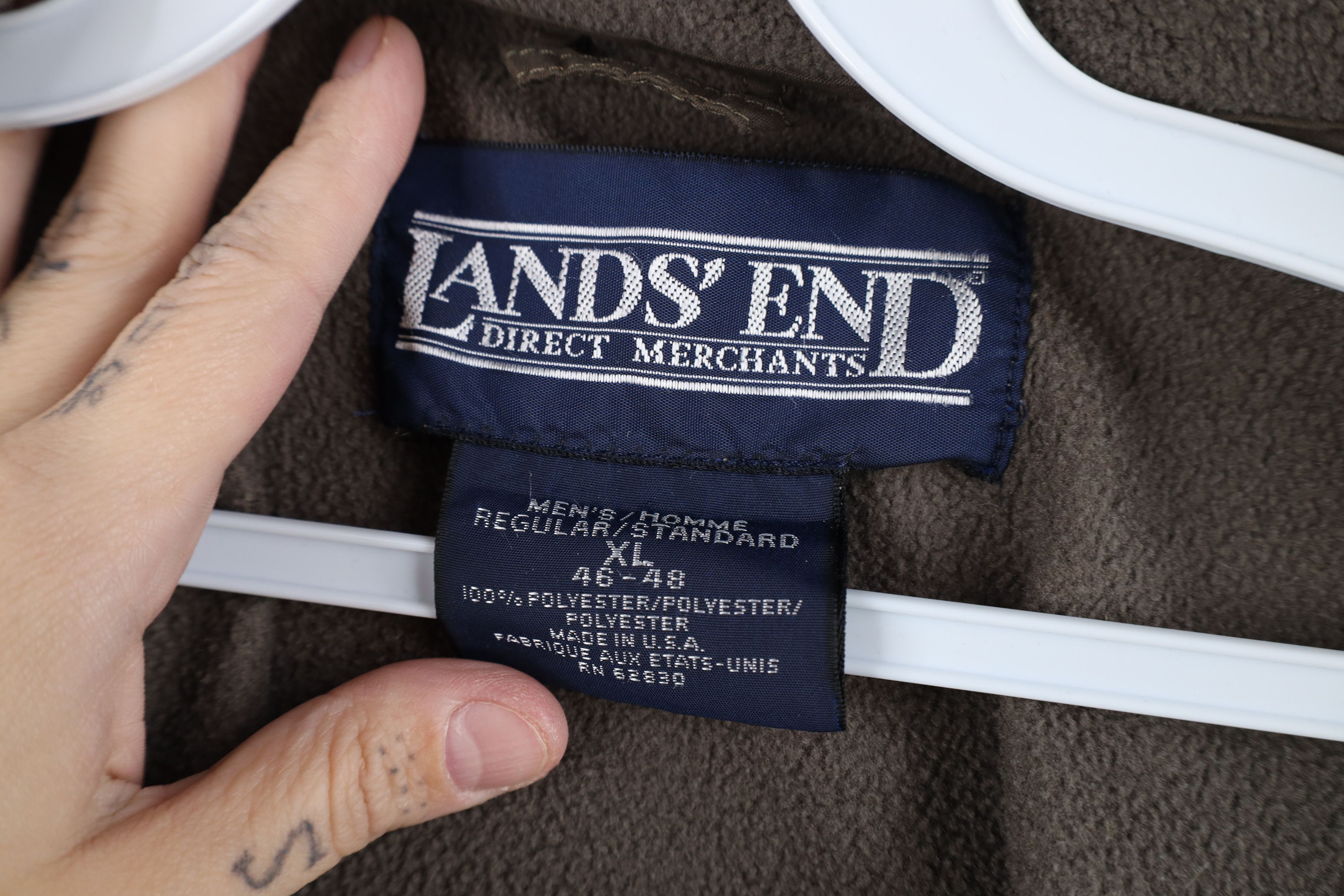 Lands' End × Vintage Vintage 90s Lands End Full Zip Fleece Vest Jacket Gray USA Size US XL / EU 56 / 4 - 9 Thumbnail