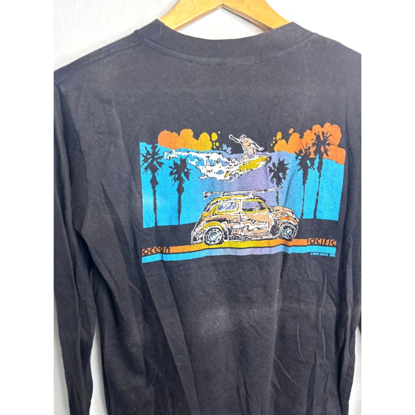 Ocean Pacific VINTAGE Ocean Pacific T-Shirt Surfing OP 80s Long Sleeve Black Mens Small Graphic Zone 7/10 Size US S / EU 44-46 / 1 - 2 Thumbnail
