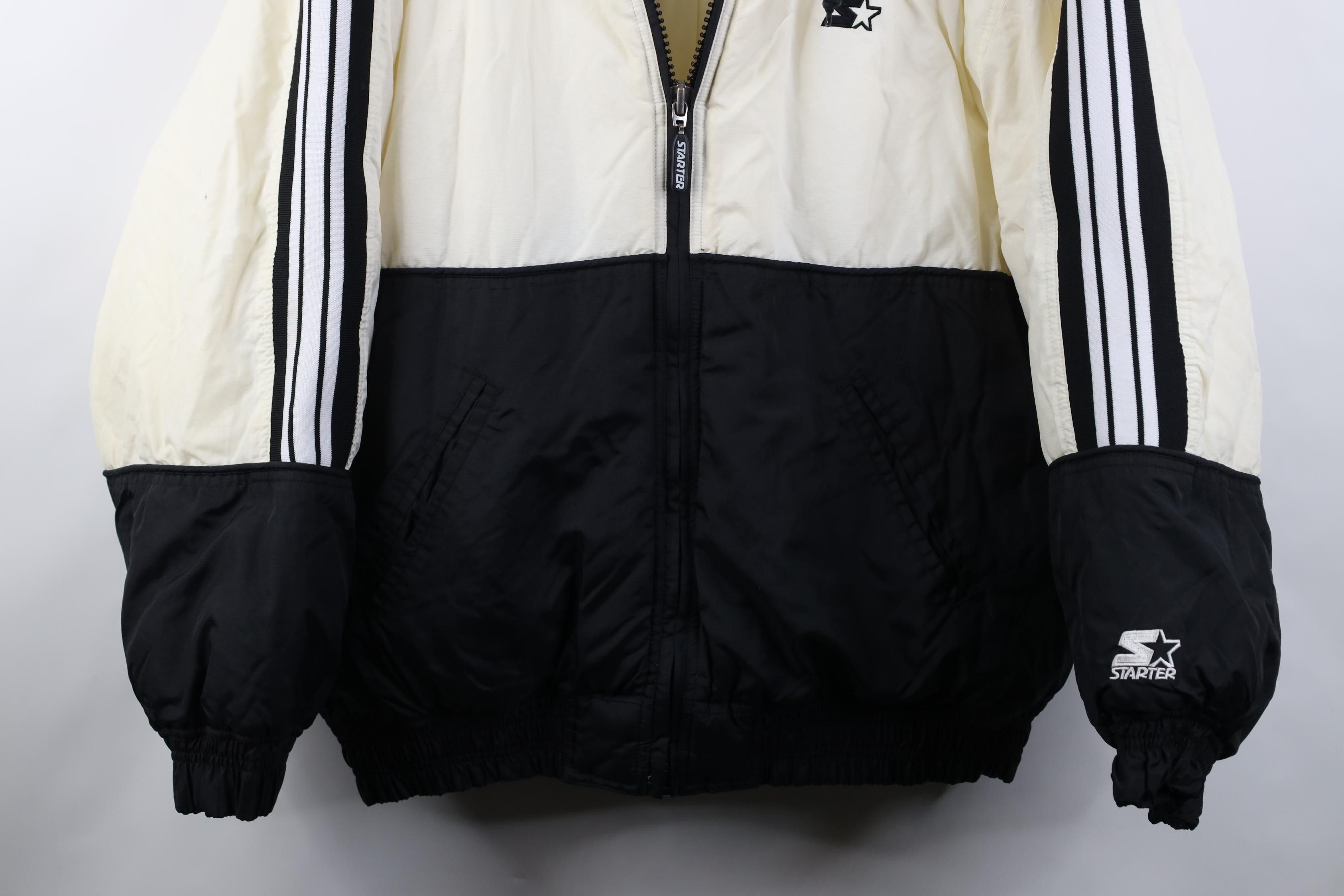 Starter Vintage 90s Starter Raiders Hooded Puffer Jacket Black Size US XL / EU 56 / 4 - 3 Thumbnail