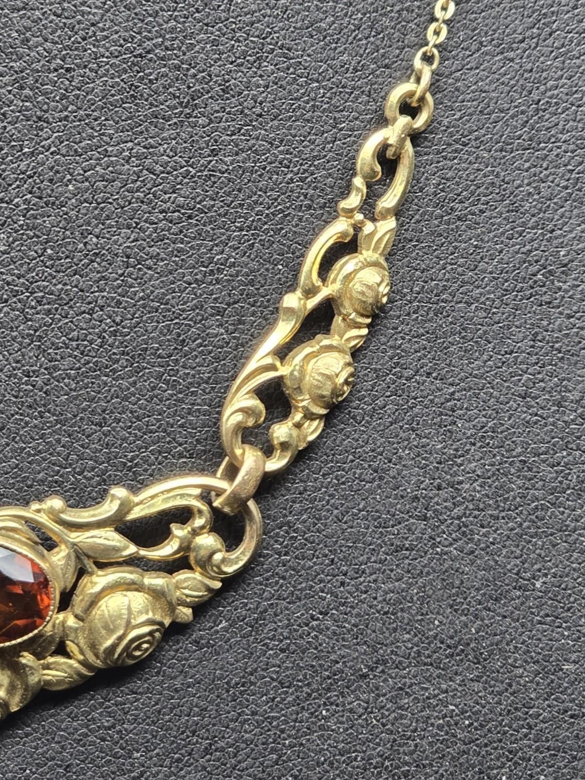 Other Antique Oresto Gold-Plated Necklace – Rose & Leaf Motif Size ONE SIZE - 4 Thumbnail