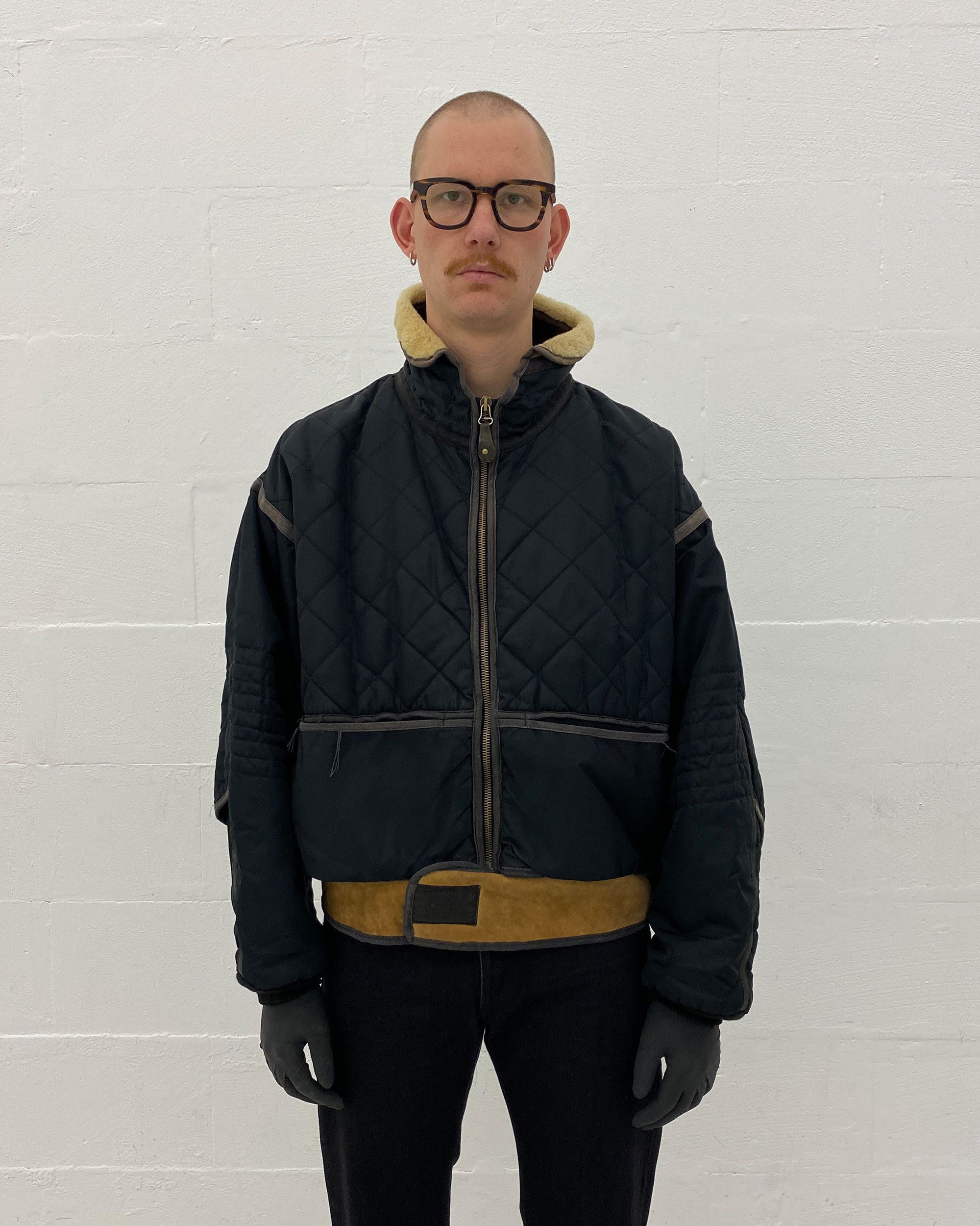 Chevignon 1980s Cosmos Nylon Leather Obersized Flight Jacket Size US XXL / EU 58 / 5 - 3 Thumbnail