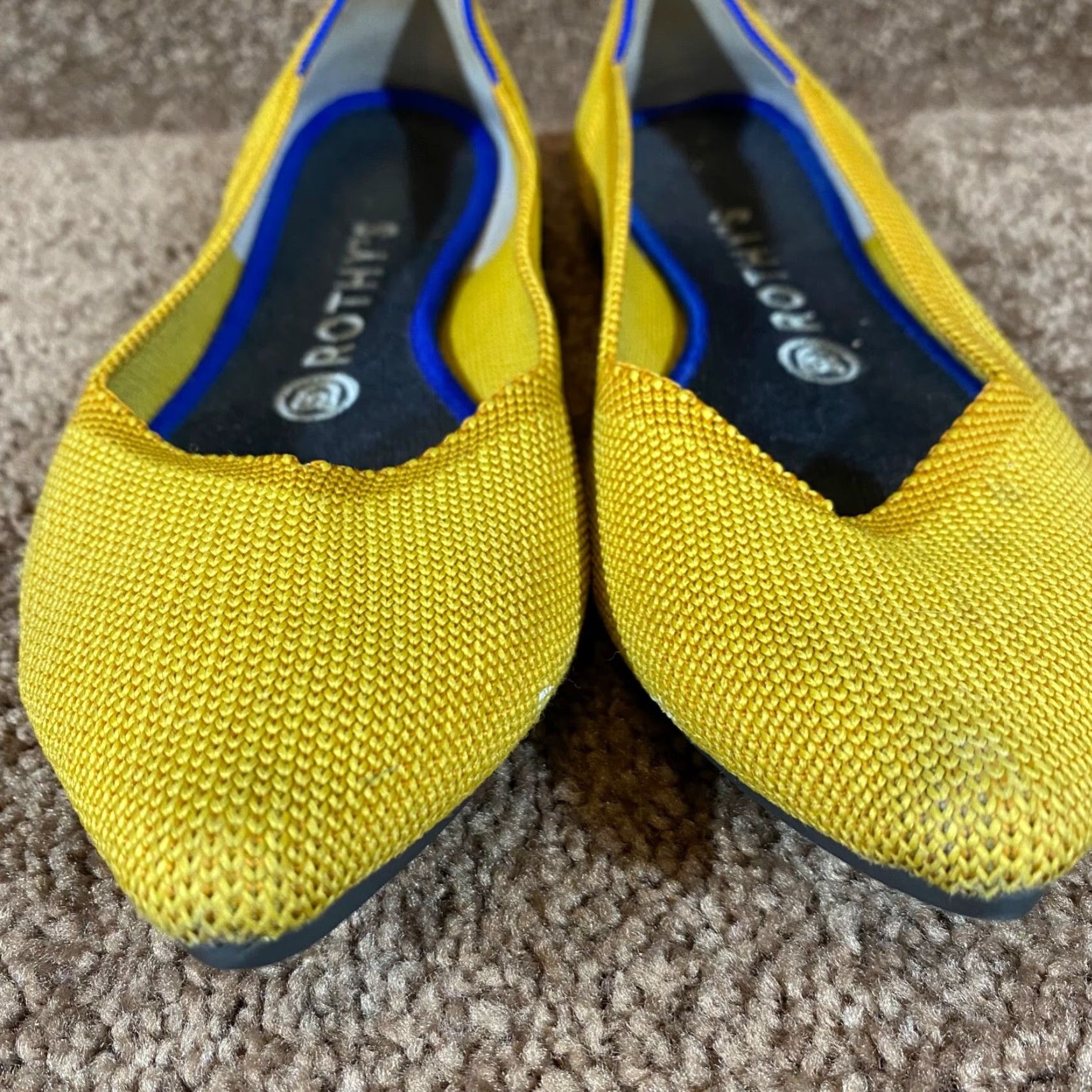 Rothy's Rothy’s Womens 8.5 Yellow Ballet Flat Workwear Casual Authentic Flat Shoes Women’s Size US 6 / IT 36 - 4 Thumbnail
