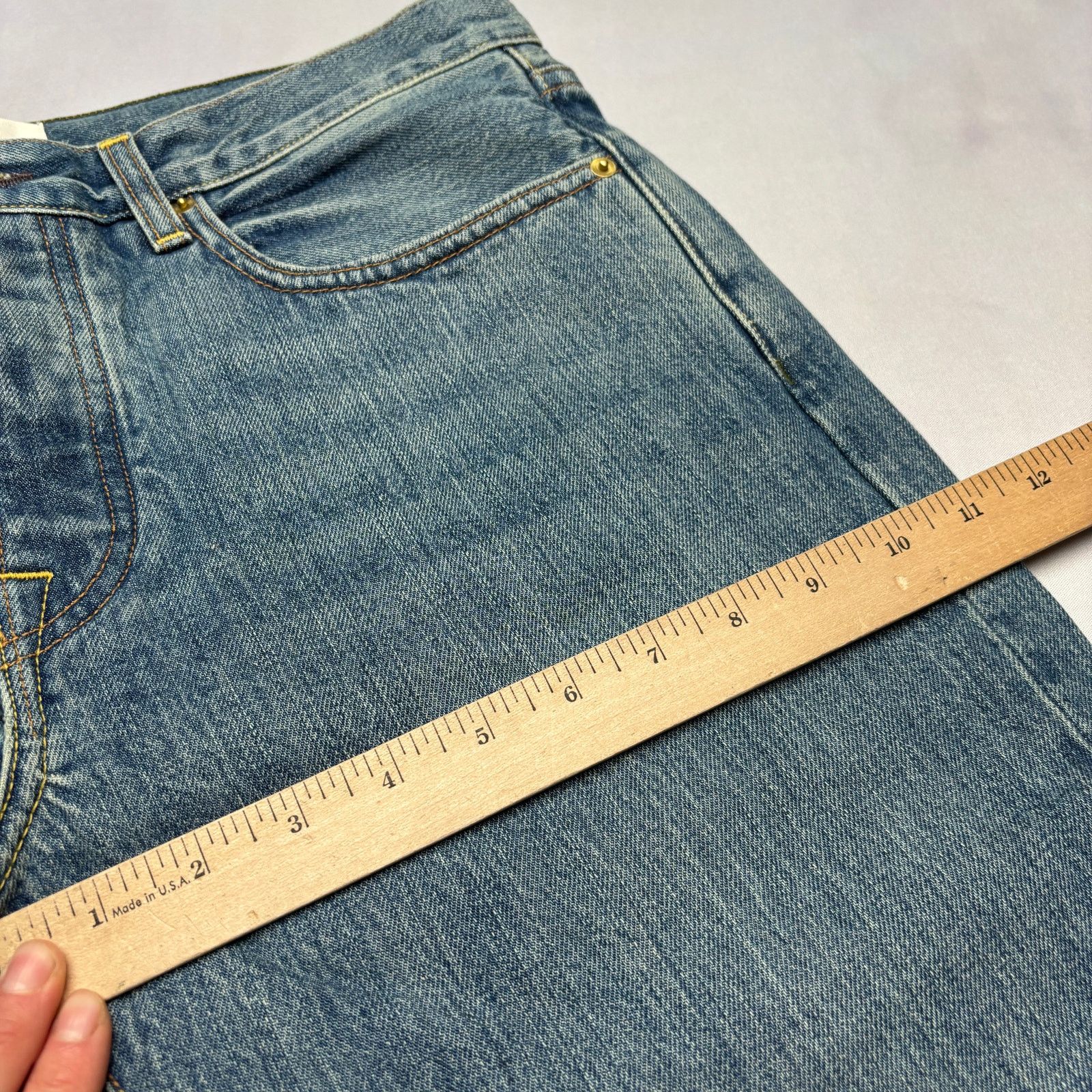 Sid Mashburn $175 Sid Mashburn Slim Straight Jeans 33x32 Made in USA Size US 33 - 5 Thumbnail