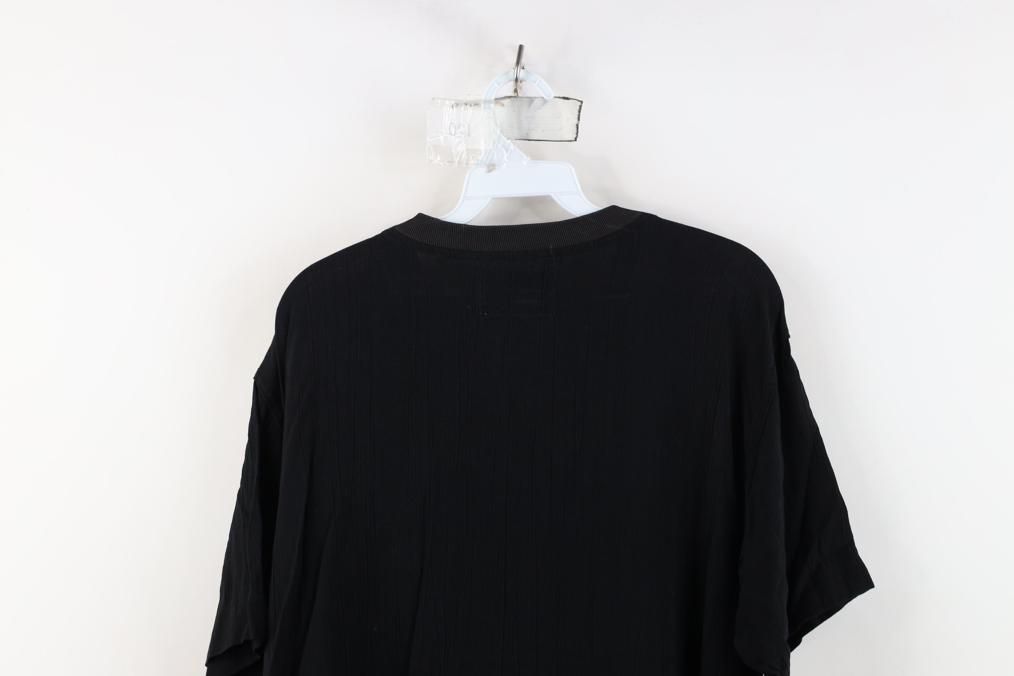 Vintage Vintage 90s Streetwear Gauzy Rayon Knit Pocket T-Shirt Black Size US M / EU 48-50 / 2 - 12 Thumbnail