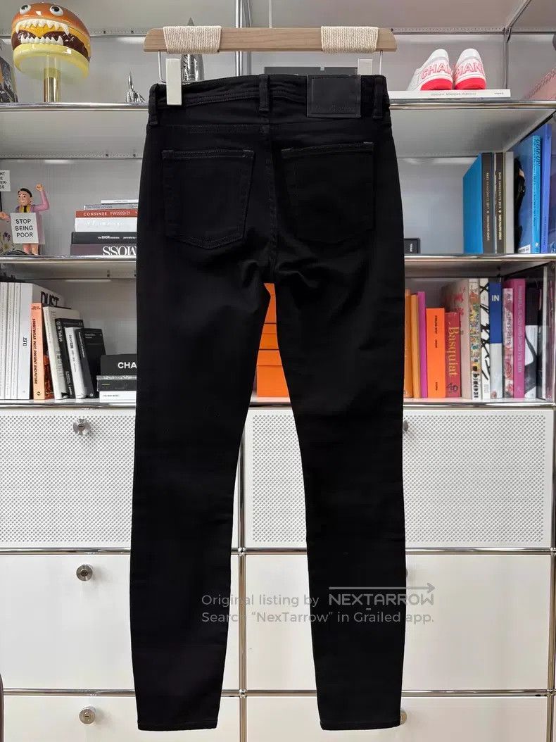 Acne Studios Acne Studios Black leather label silver buckle jeans, a mo Size 25" / US 0 / IT 36 - 4 Thumbnail
