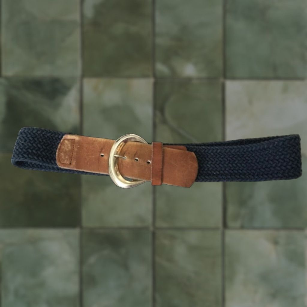Vintage VINTAGE Canvas Blue Braided Belt Women One Size Leather Buckle Size ONE SIZE - 1 Thumbnail