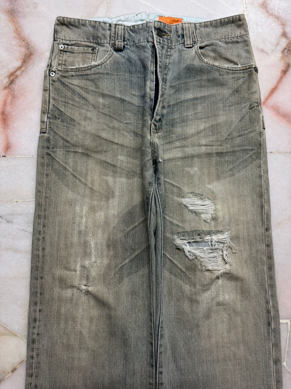Vintage 💥Grunge💥Montage Very Rare Thrashed Rusty Insane Baggy Jean Size US 30 / EU 46 - 3 Thumbnail
