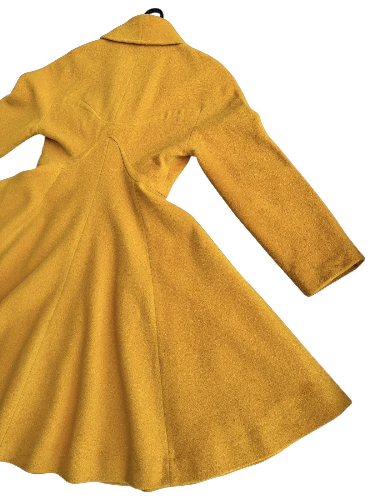 Mugler 🔥Rare Vintage 80s Thierry Mugler Mustard Yellow Wool Coat Size M / US 6-8 / IT 42-44 - 9 Thumbnail