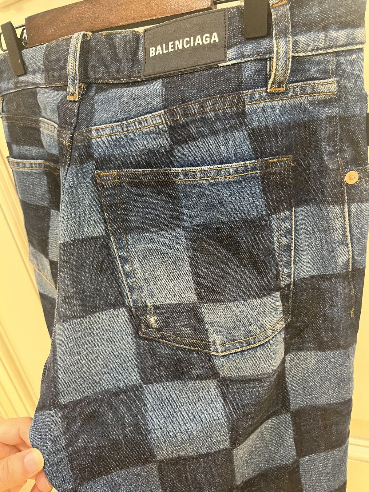 Balenciaga Checkerboard Paris Fit Sharpie Ombre Jeans Size US 30 / EU 46 - 18 Thumbnail