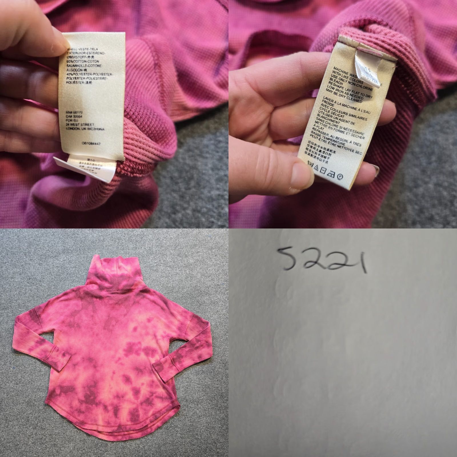 Vintage Maeve Anthropologie Top Shirt Womens Size S Pink Tie Dye Cowl Neck Casual Boho Knit Cotton Long Sleeve Fall Winter Spring Vintage: No Womens Size S / US 4 / IT 40 - 8 Thumbnail