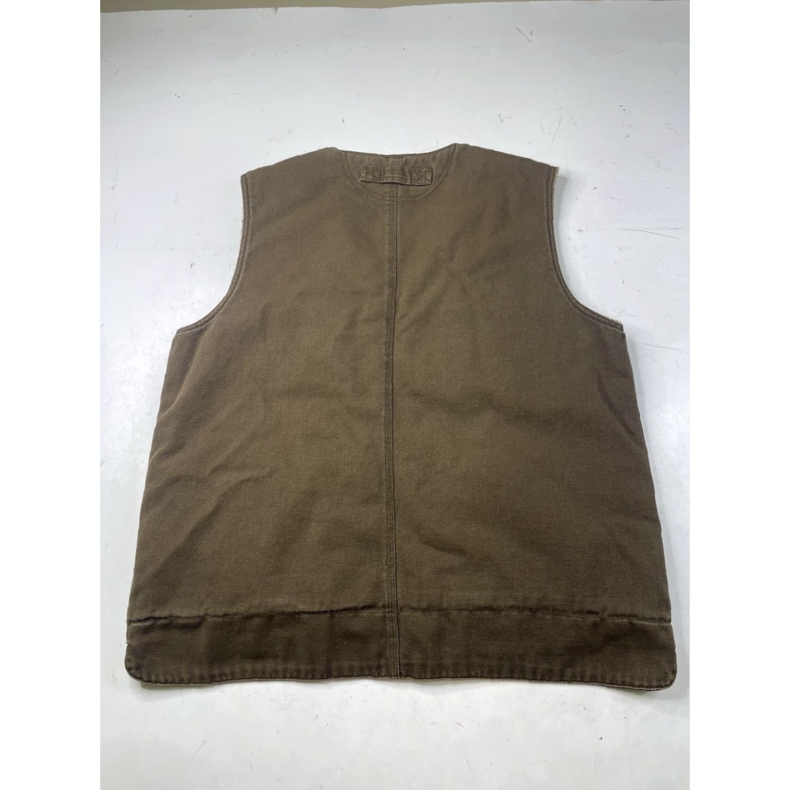 Duluth Trading Company Duluth Trading Co Vest Mens Large Brown Canvas Sherpa Lined Workwear Outdoor Bodywarmer Full Zip Pockets Insulated Zipped Pockets Size US L / EU 52-54 / 3 - 4 Thumbnail