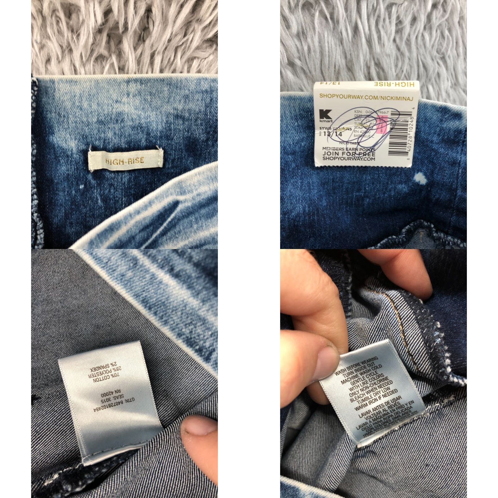 Vintage Nicki Minaj High Rise Jeans Size 13 Juniors Acid Wash Blue Denim Zipper Pants Shirt? Size 34" / US 12 / IT 48 - 9 Thumbnail