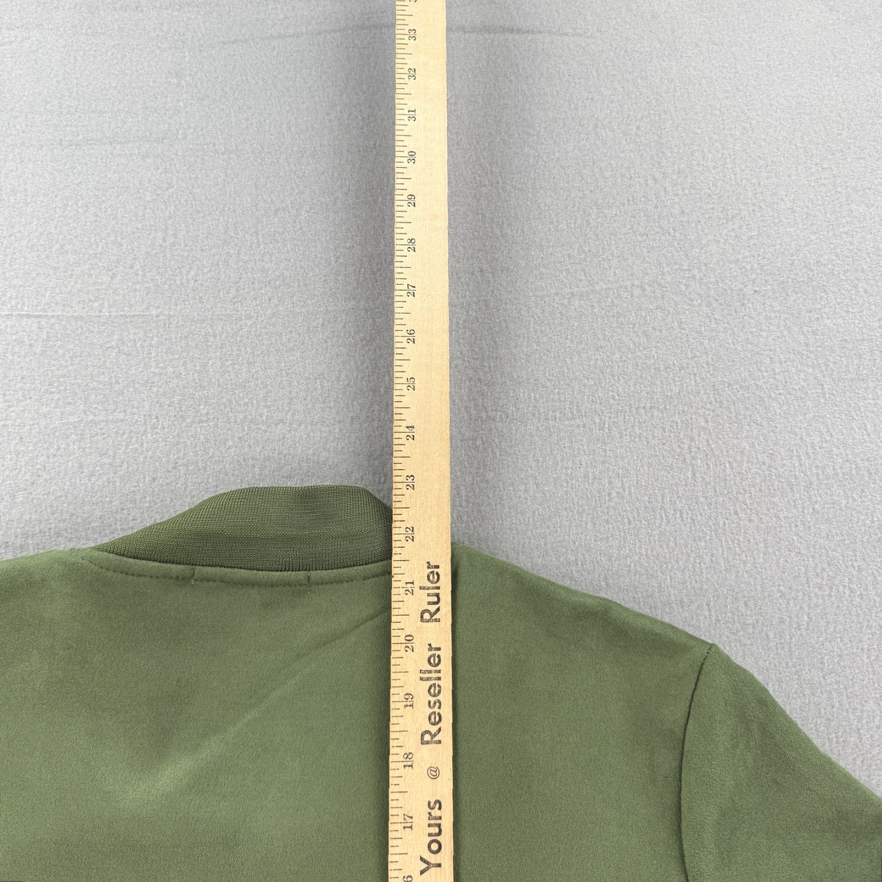 Anthropologie VINTAGE: No — (Skip) Solitaire Jacket Womens Large Olive Green Suede Look Bomber Zip Front Pockets Classic AnthroPologie Size L / US 10 / IT 46 - 5 Thumbnail