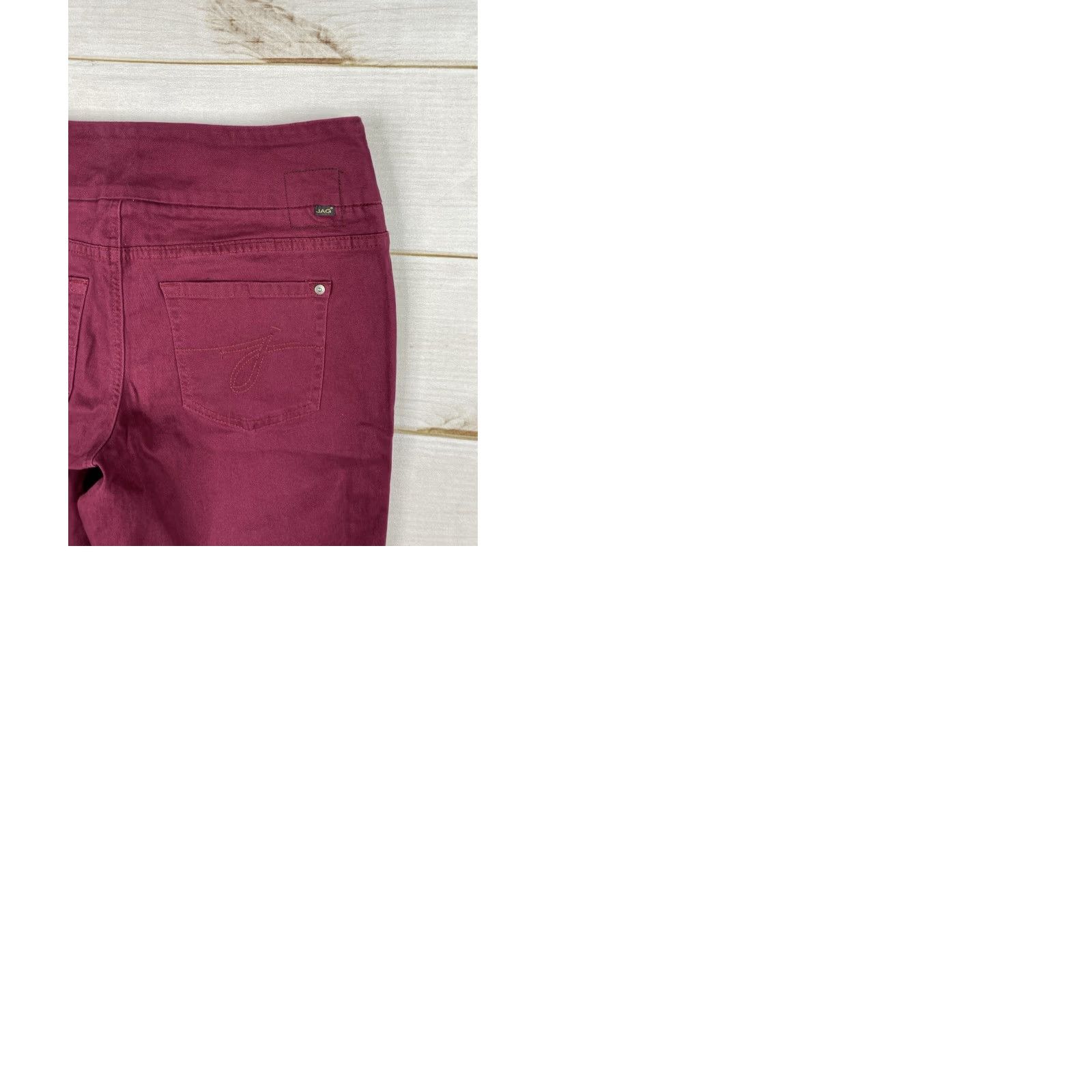 AG Jeans VINTAGE Jag Jeans Womens 16 Burgundy Slim Leg Pull On Stretch Pants Hi Rise Elastic NWT Size 24" / US 00 / IT 34 - 9 Thumbnail