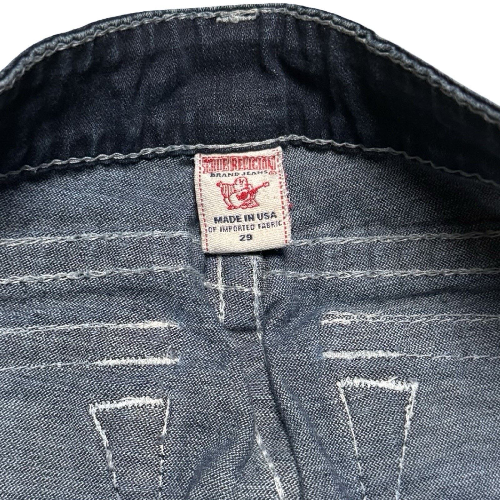 True Religion True Religion Julie Big T Jeans Womens 29 Low Rise Dark Wash Size 29" - 5 Thumbnail