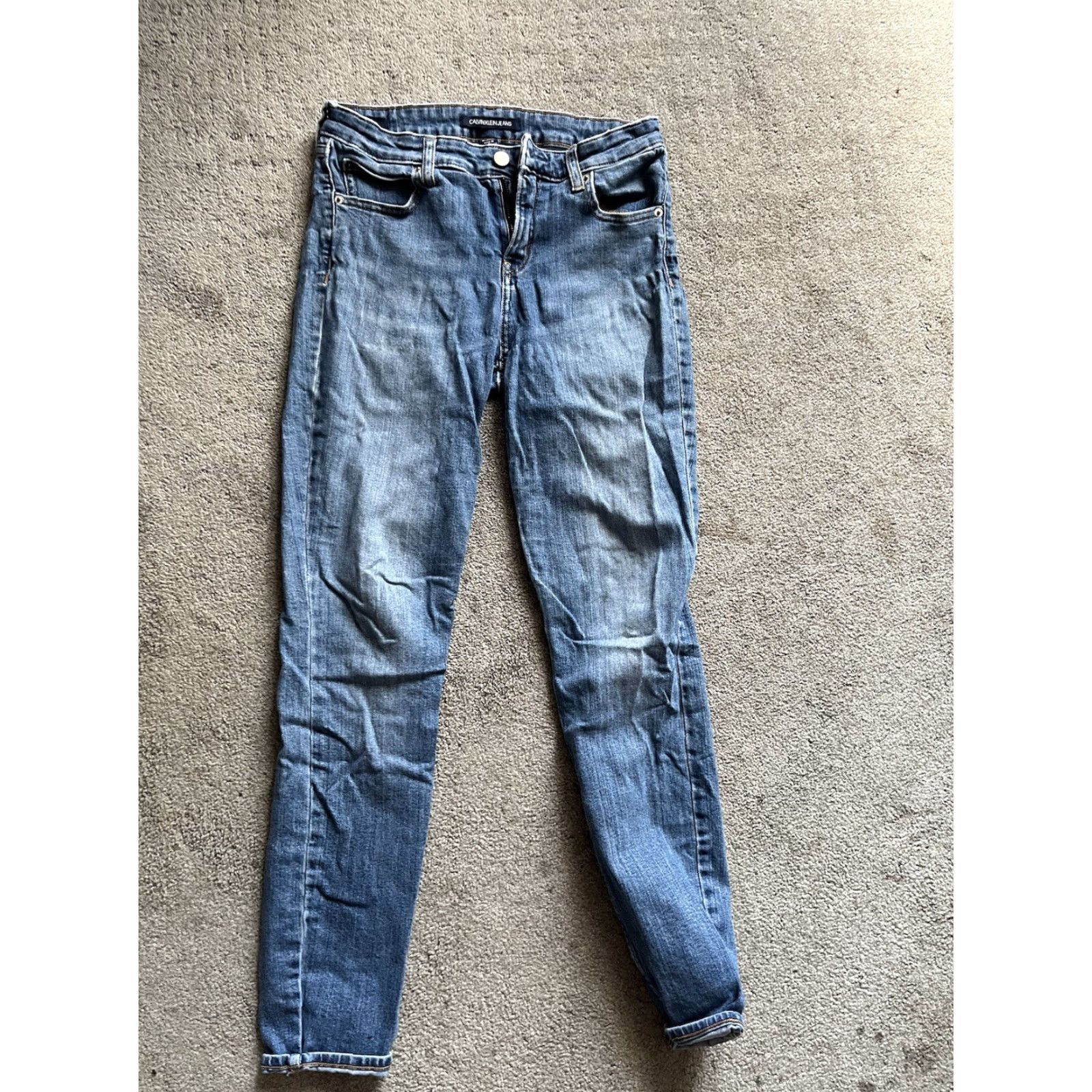 Calvin Klein Calvin Klein Jeans Womens 29x30 Mid Rise Skinny Blue Denim Stretch Pocket Zipper 5-Pocket Design Size 29" - 3 Thumbnail