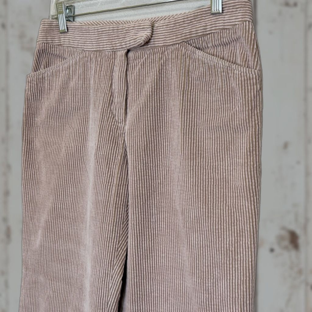Pinko Lafayette 148 Corduroy Pants Womens Size 6 Pink Wide Leg 100% Cotton Mid Rise Dress Pants Preppy Size 28" / US 6 / IT 42 - 1 Thumbnail