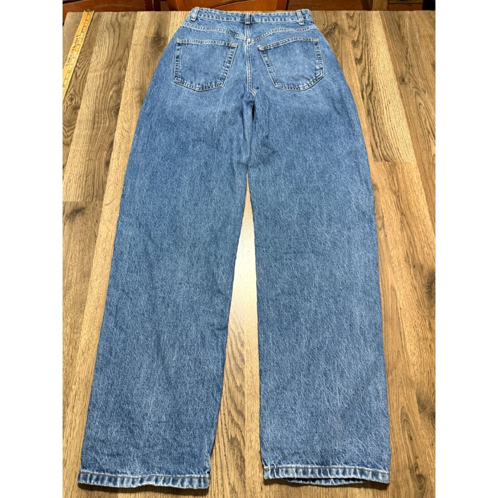 Topshop Topshop Jeans Women's 29 Blue Denim Straight High Rise Pockets Outdoor Size 29" - 5 Thumbnail