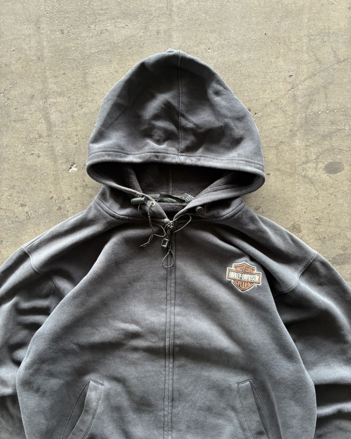 Harley Davidson Harley Davidson Faded Black Zip Up Hoodie Size US XL / EU 56 / 4 - 3 Thumbnail