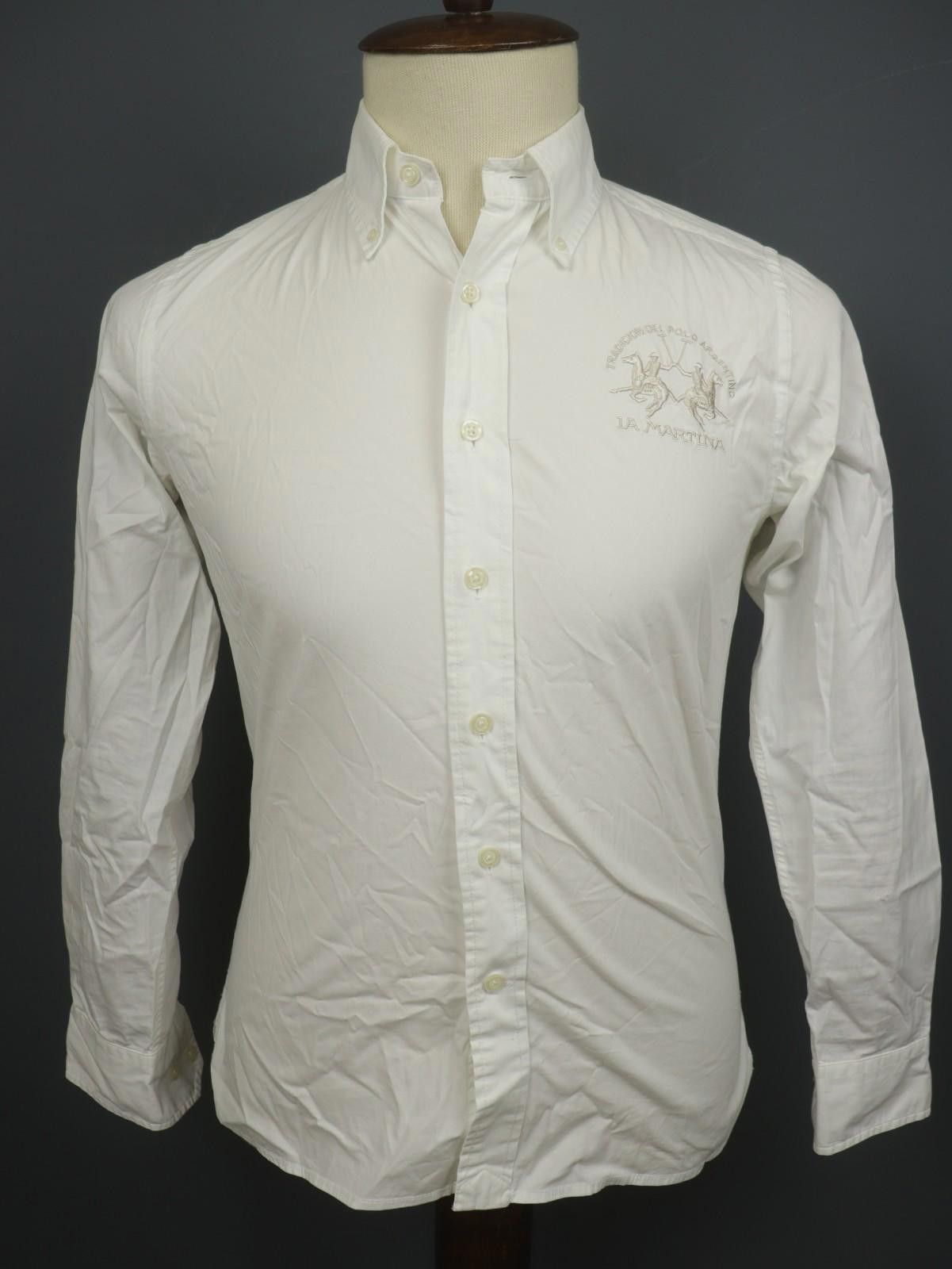 La Martina LA MARTINA White Cotton Collared Button-Down Shirt Size S Size US S / EU 44-46 / 1 - 1 Thumbnail