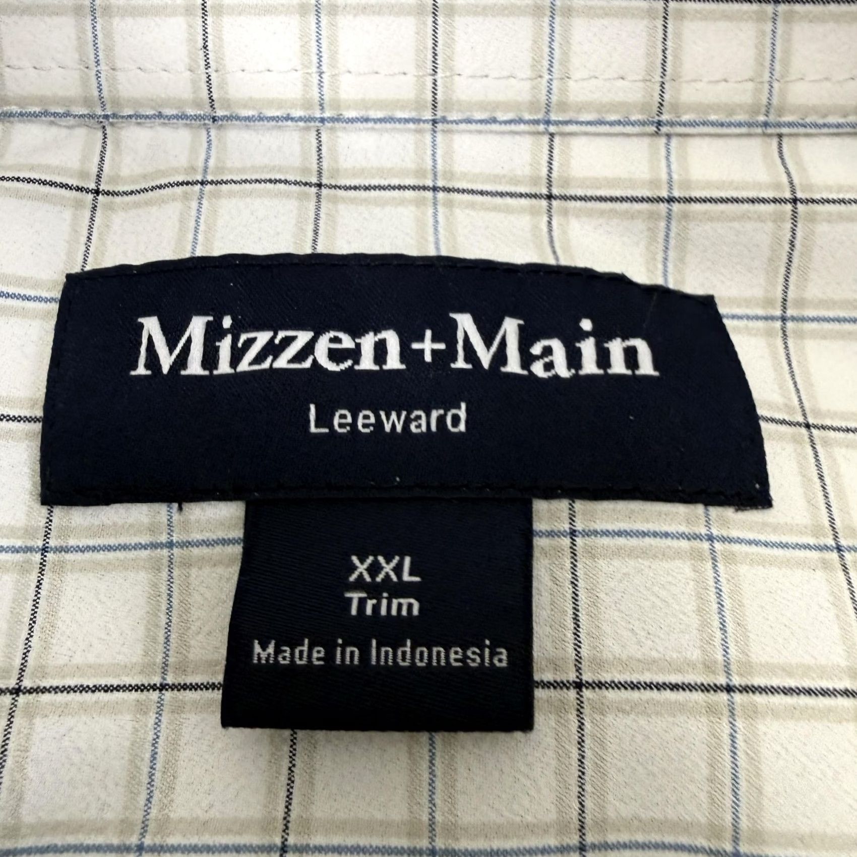Mizzen+Main Mizzen+Main Leeward Dress Shirt Mens 2XL White Eric Plaid Trim Fit Long Sleeve Size 48R - 6 Thumbnail