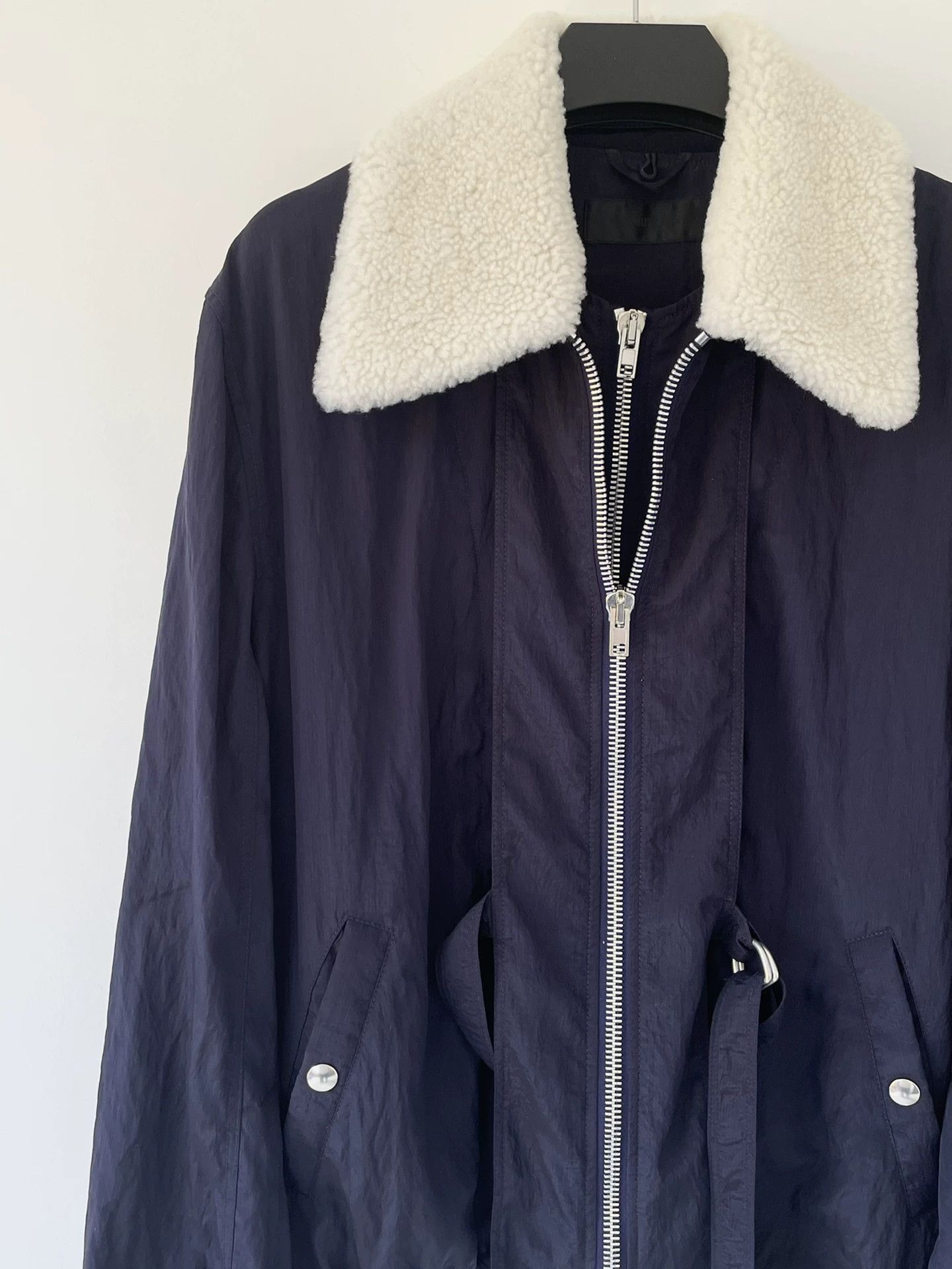 Helmut Lang Black Faux Fur Collar Zip-Up er Jacket S Size US S / EU 44-46 / 1 - 4 Thumbnail