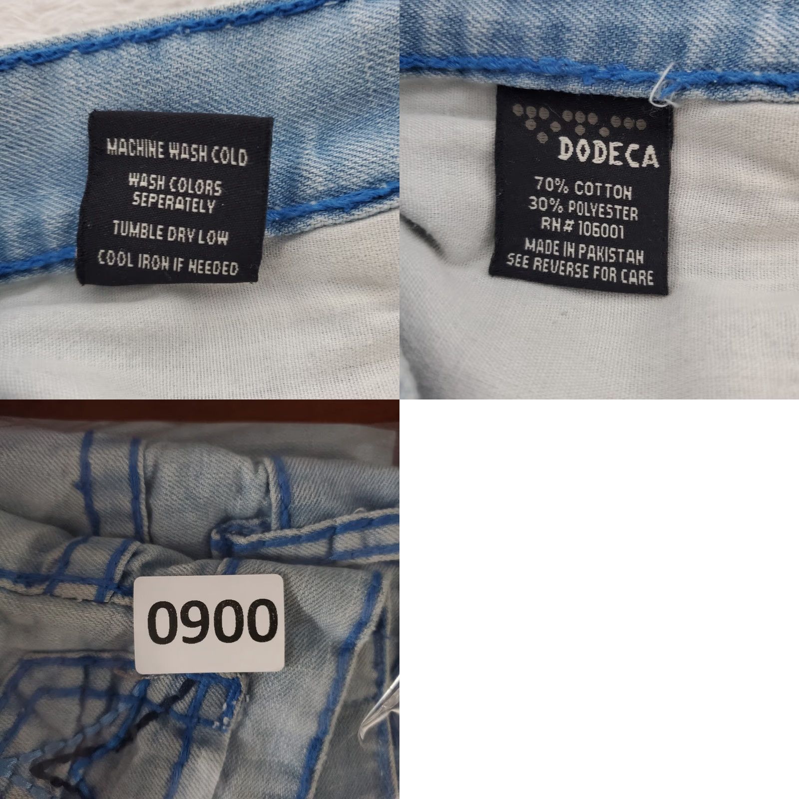Denime VINTAGE Doceda Premium Denim Jeans Men 32x33 Blue Light Wash Straight Distressed Stained Embroidered Pockets 90s Y2K Men Jeans Size US 32 / EU 48 - 10 Thumbnail
