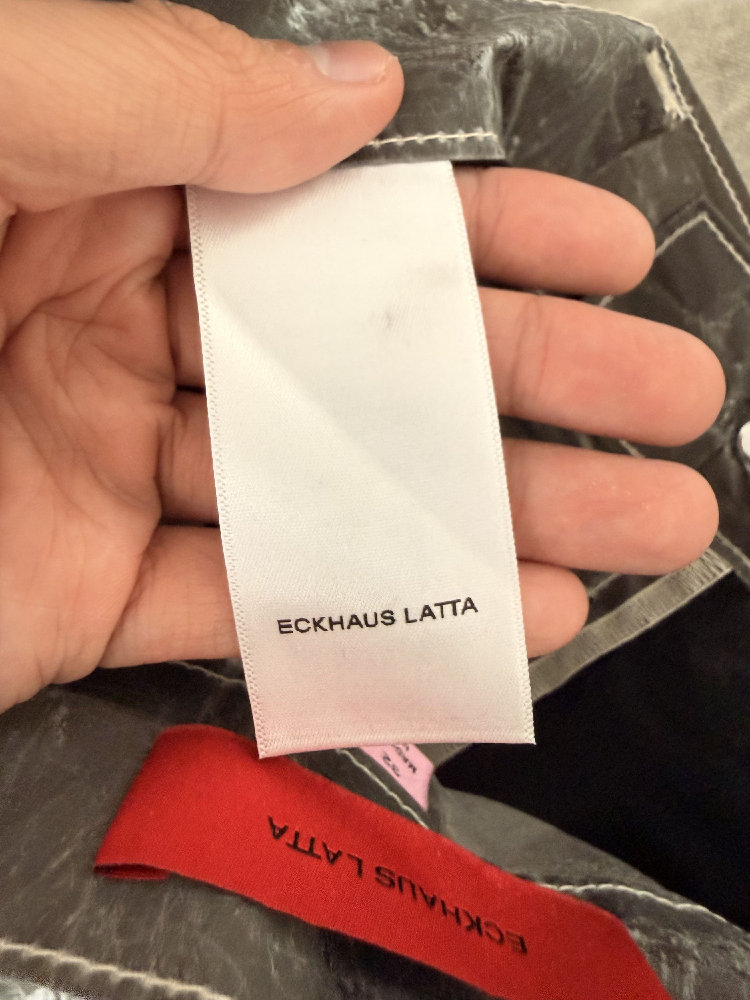 Eckhaus Latta Ultra Wide Baggy Waxed Nylon Jeans Size US 32 / EU 48 - 15 Thumbnail