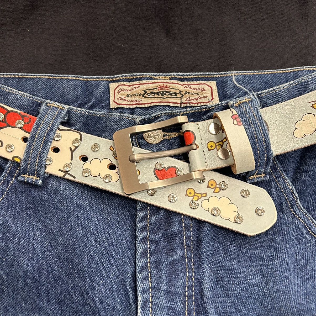 Other Leo Ryder “Kitty” Print rhinestone leather belt Size ONE SIZE - 1 Thumbnail