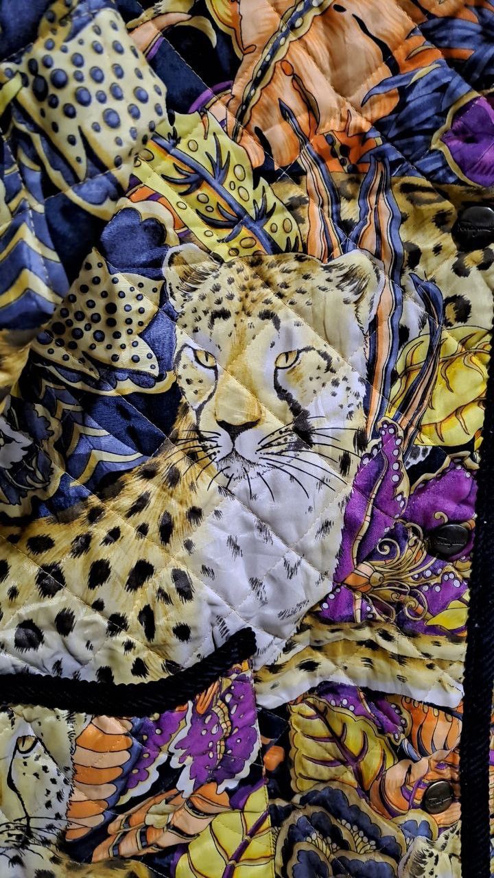 Salvatore Ferragamo Vintage 90s Salvatore Ferragamo Leopard in the Jungle Size US M / EU 48-50 / 2 - 3 Thumbnail