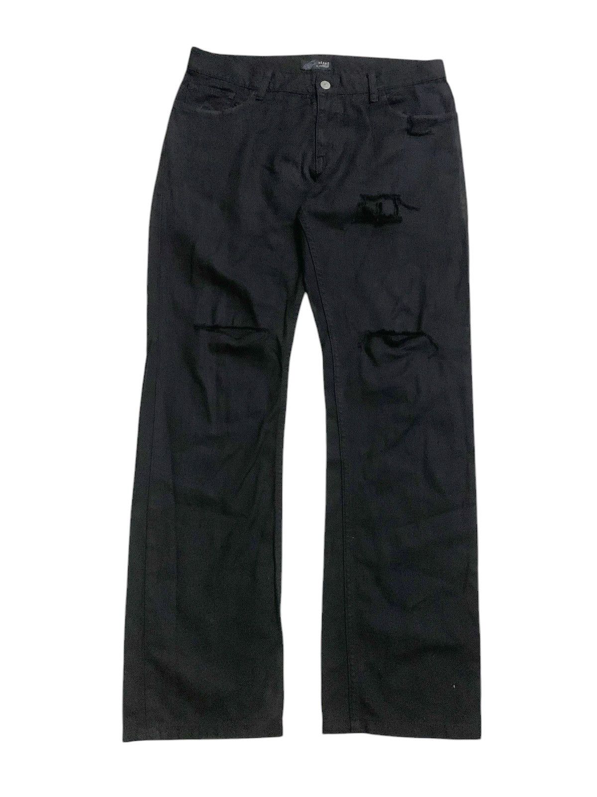 Beams Plus 💥Vtg Japanese Beams Japan Distressed Super Black Denim Size US 33 - 1 Thumbnail