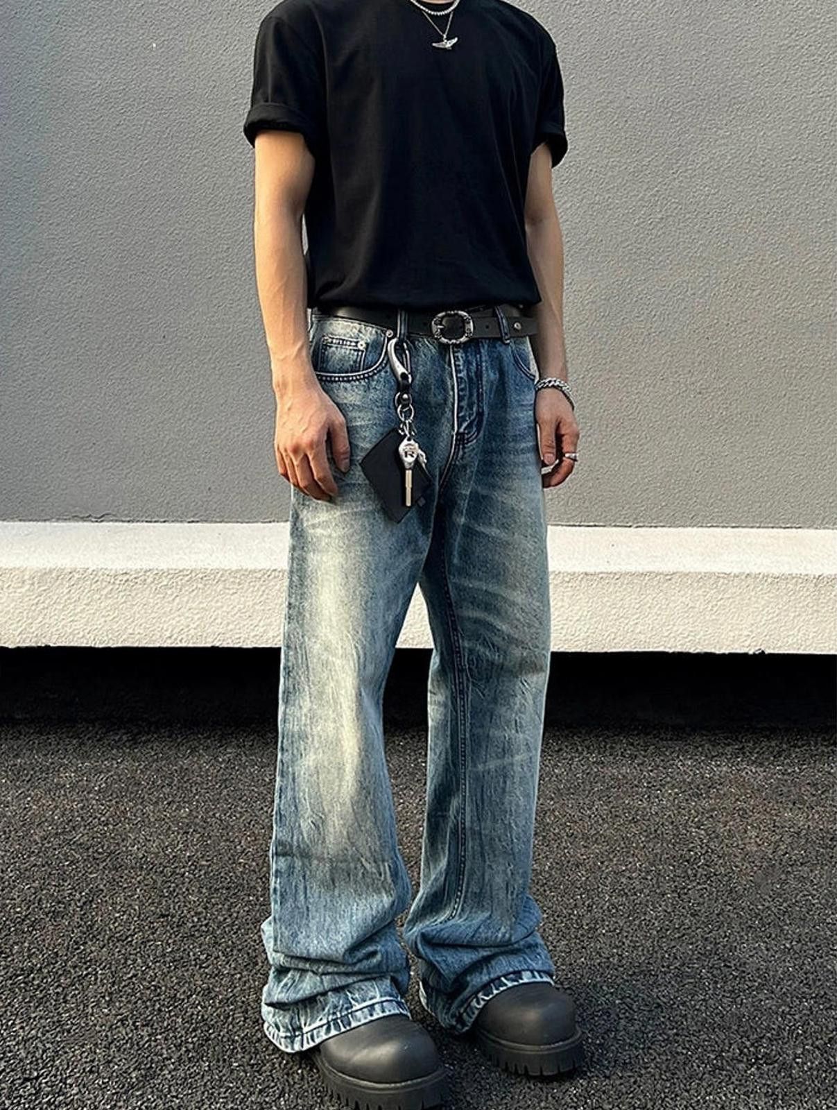 Other Whiskered Distressed Wide-Leg Jeans Size US 32 / EU 48 - 1 Thumbnail