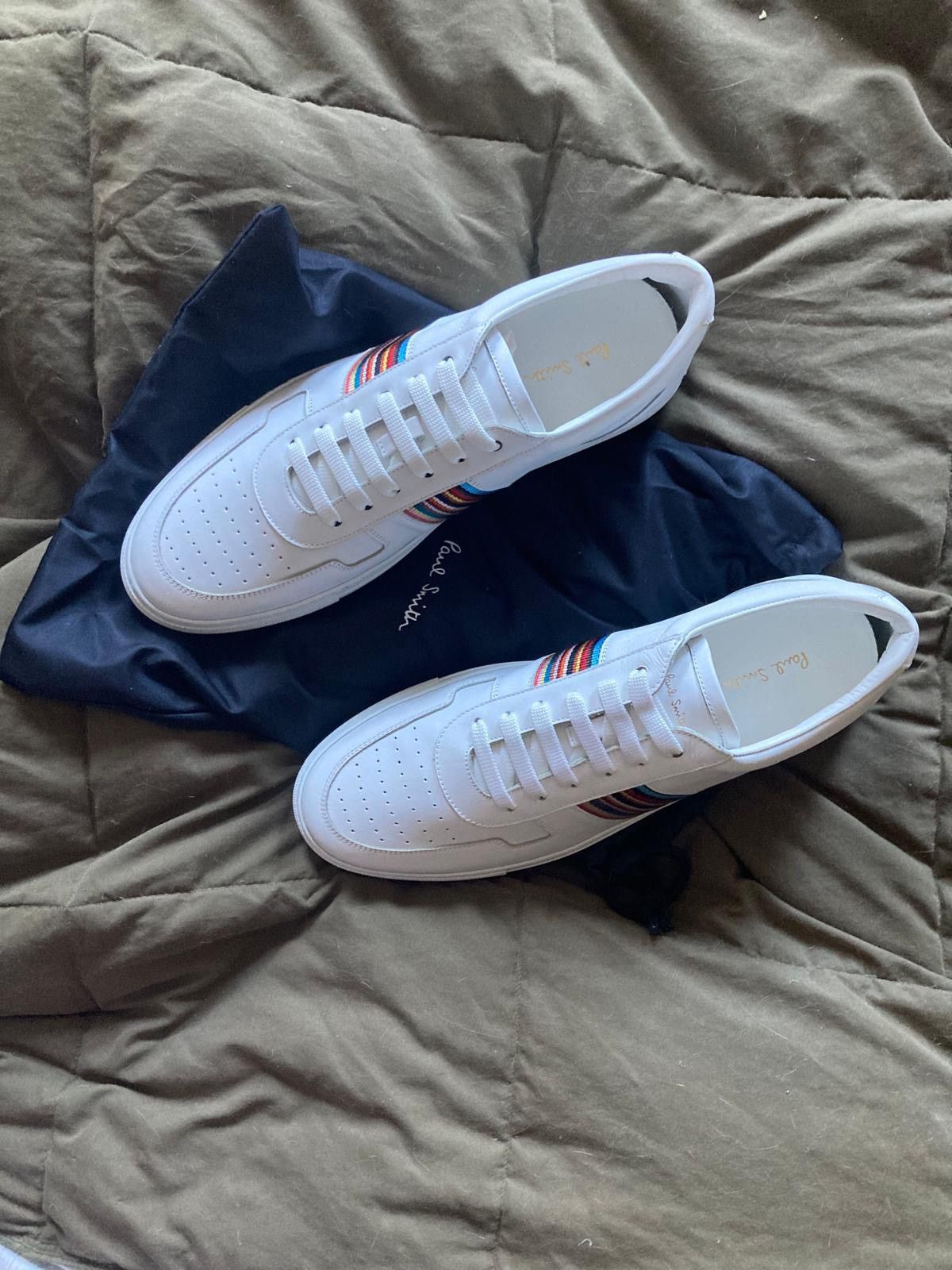 Paul Smith Paul Smith Fermi White Leather Sneakers Size US 12 / EU 45 - 3 Thumbnail