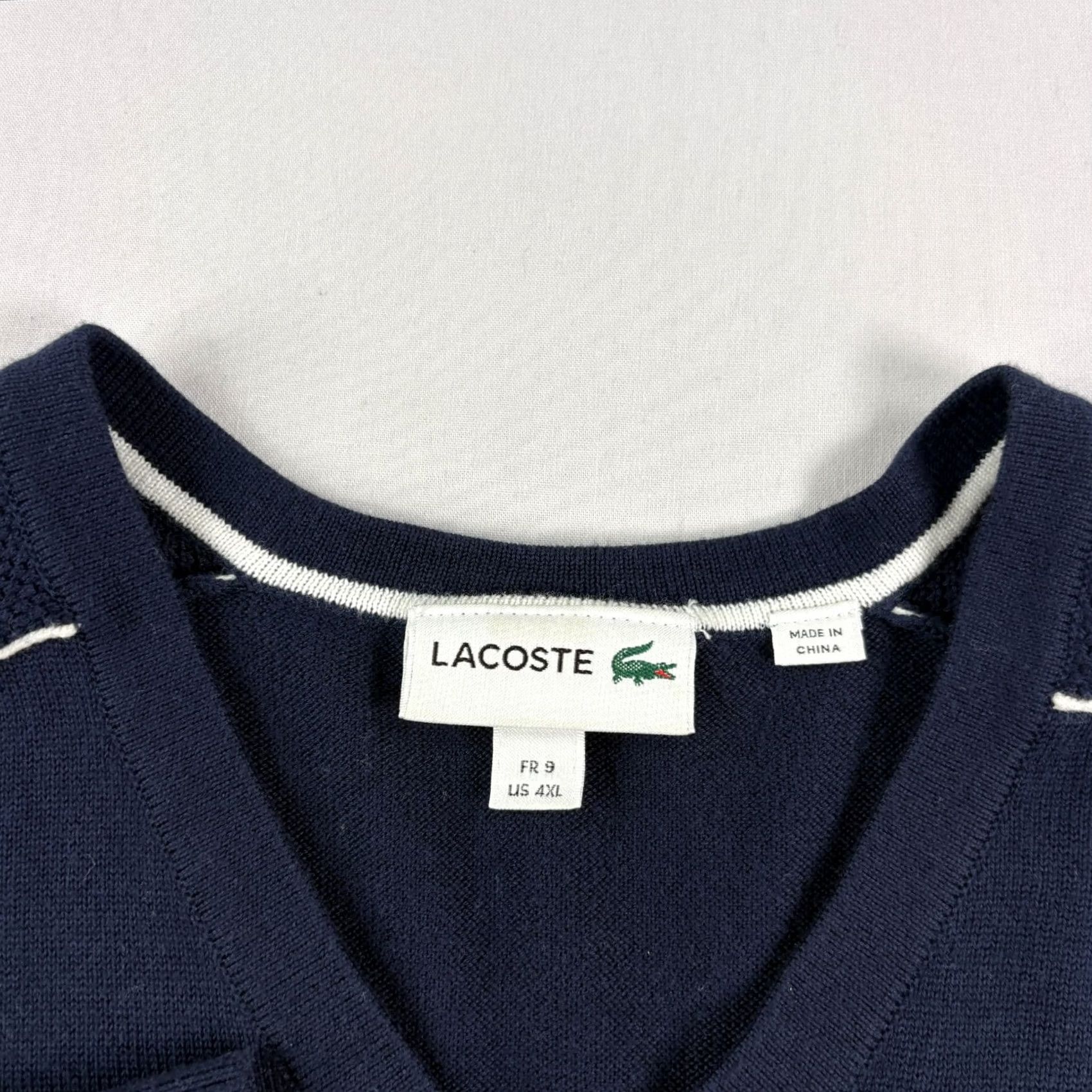 Lacoste Lacoste Sweater Mens 4XL Blue V-Neck Pullover Slim Fit Stretch Size US XXL / EU 58 / 5 - 4 Thumbnail