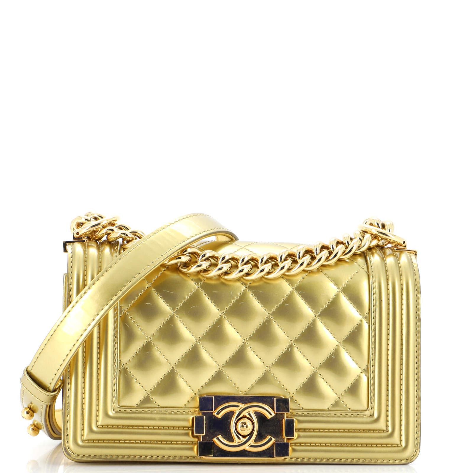 Boy Flap Bag Quilted Patent Small