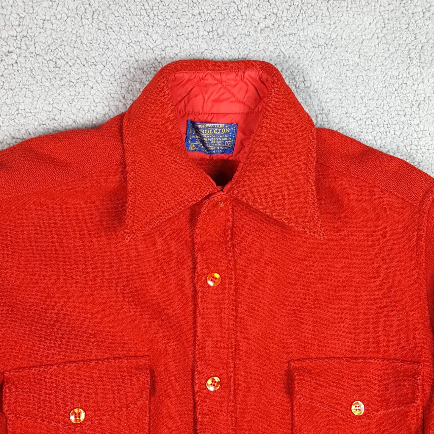Pendleton Vintage Pendleton USA Men's Medium Button-Up Shirt 70s Herringbone Wool Collared Retro Casual Size US M / EU 48-50 / 2 - 2 Thumbnail