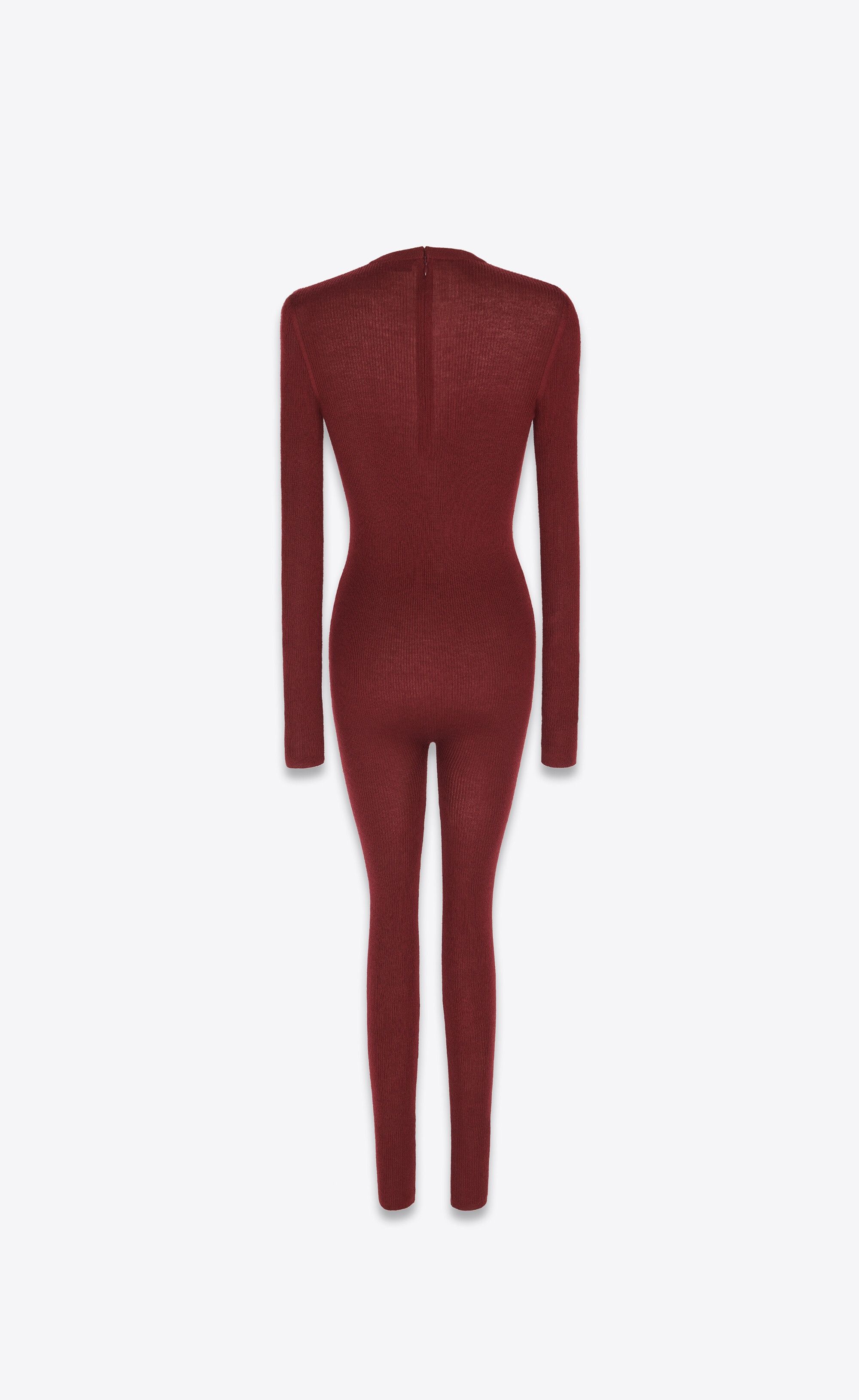 Saint Laurent Paris o1s1wg110924 Long-Sleeved Catsuit Cashmere, Wool And Silk Size 27" / US 4 / IT 40 - 3 Thumbnail
