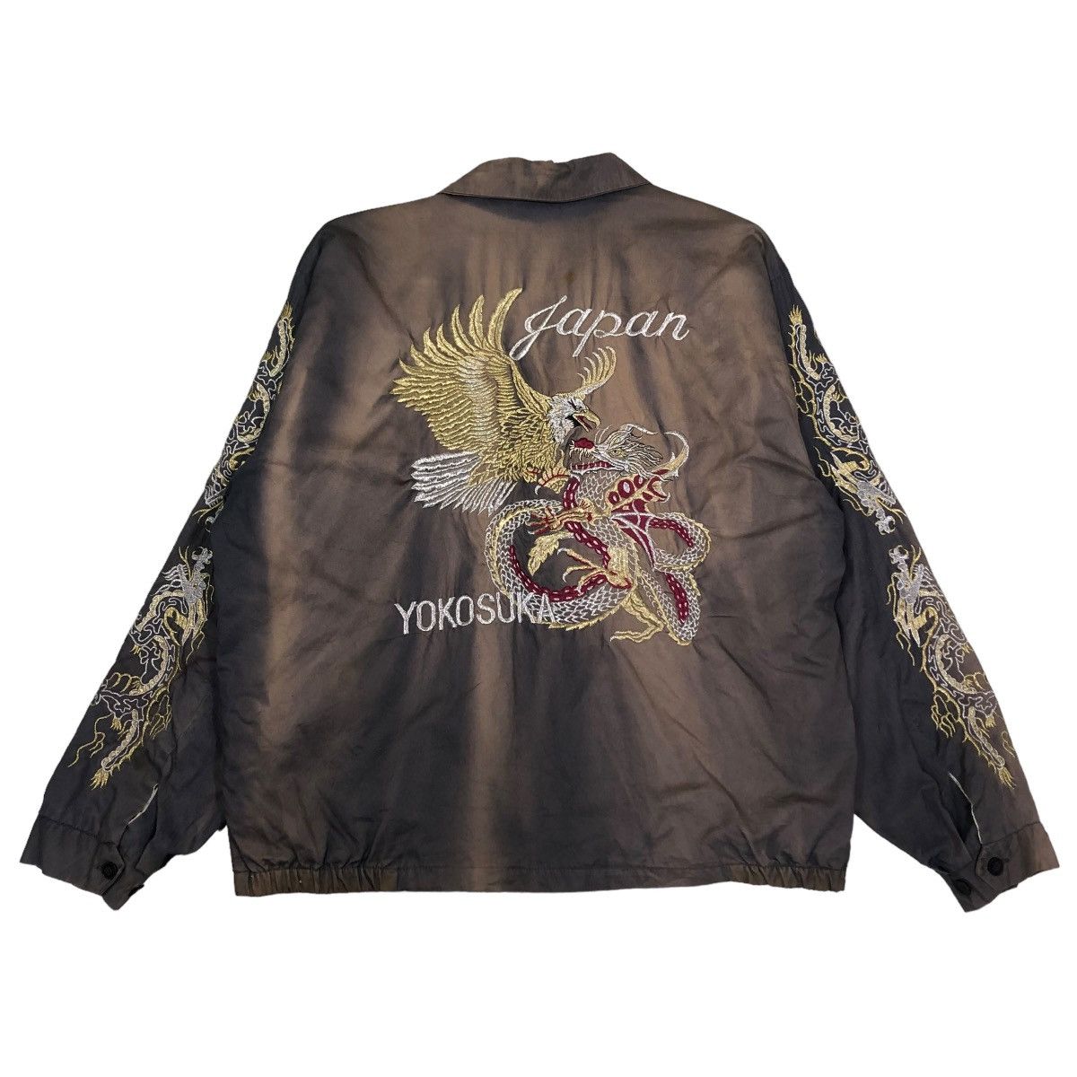 Japanese Brand 🔥VINTAGE DOUBLE BH RUSTY SUKAJAN JACKET JAPAN YOKOSUKA Size US L / EU 52-54 / 3 - 1 Thumbnail