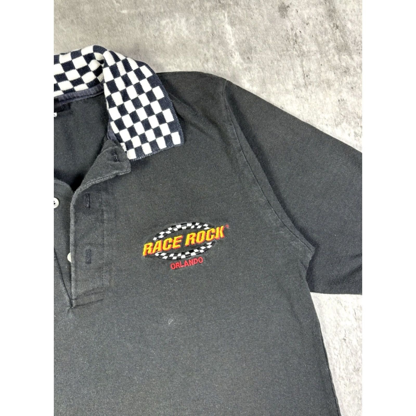 Vintage VINTAGE Race Rock Polo Shirt S Black 100% Cotton Short Sleeve Collared Men Rock 90s Size US S / EU 44-46 / 1 - 3 Thumbnail