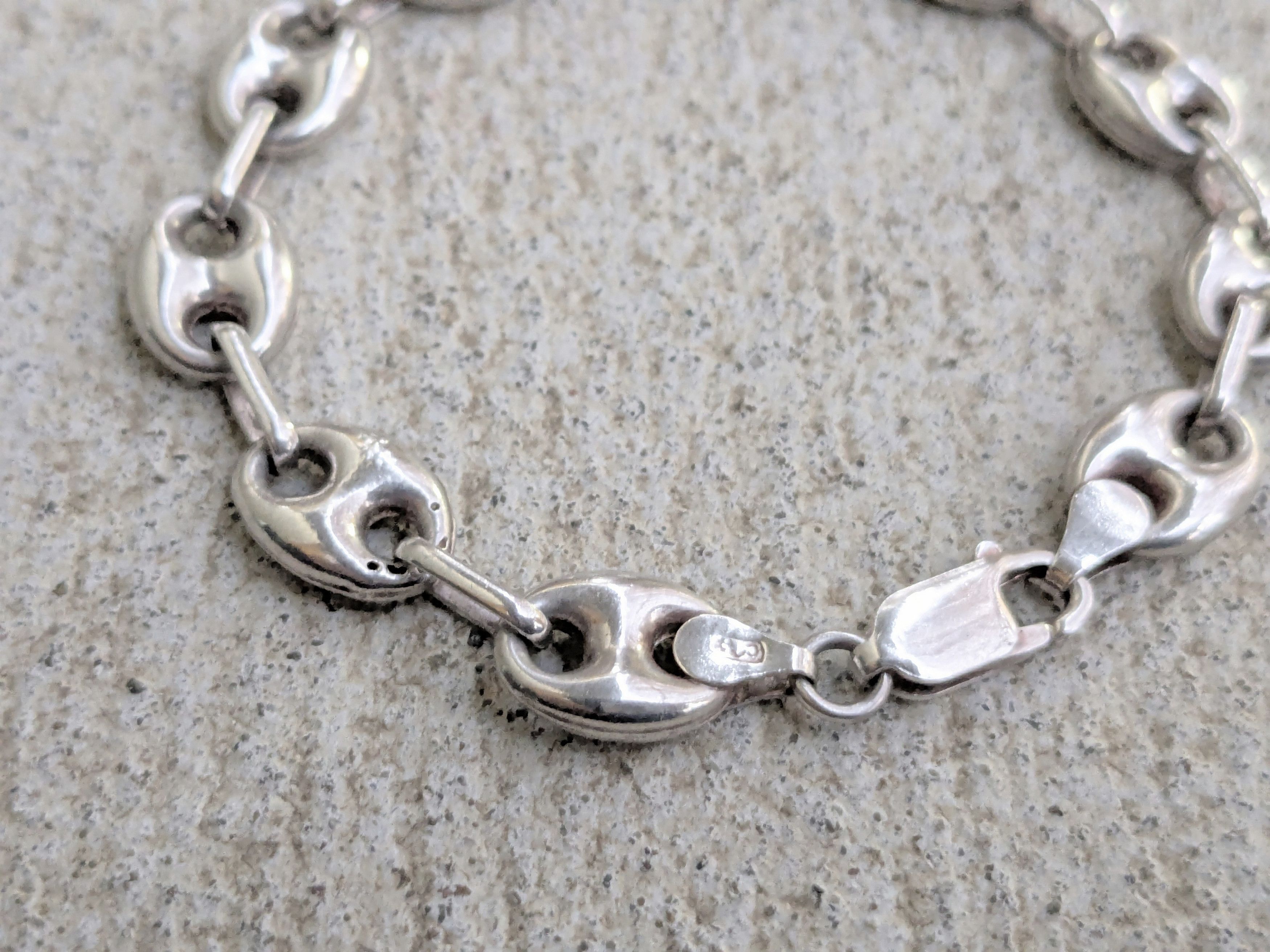 Vintage Vintage Sterling Silver Bracelet Puffy Hollow Anchor Size ONE SIZE - 4 Thumbnail
