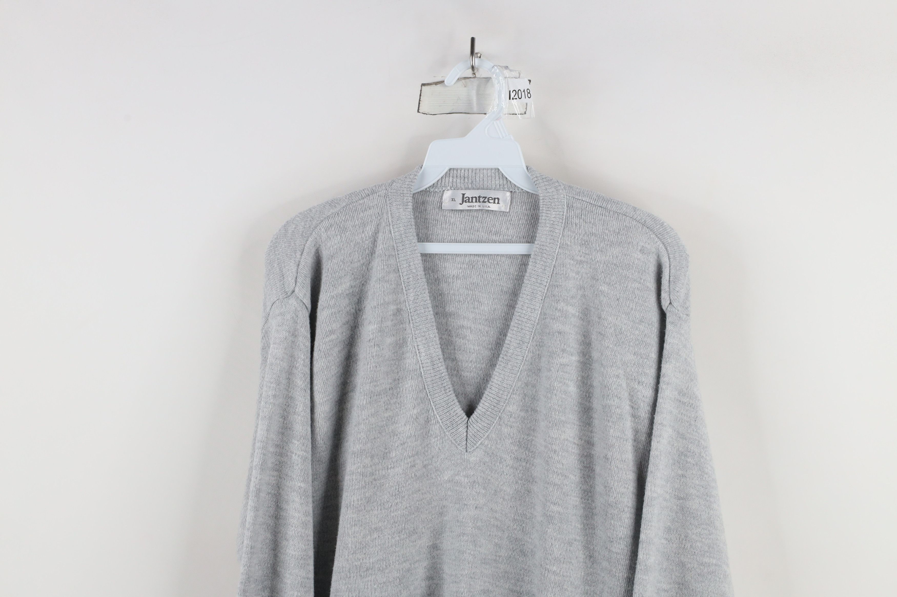 Vintage Vintage 70s Streetwear Knit V-Neck Sweater Heather Gray USA Size US XL / EU 56 / 4 - 2 Thumbnail