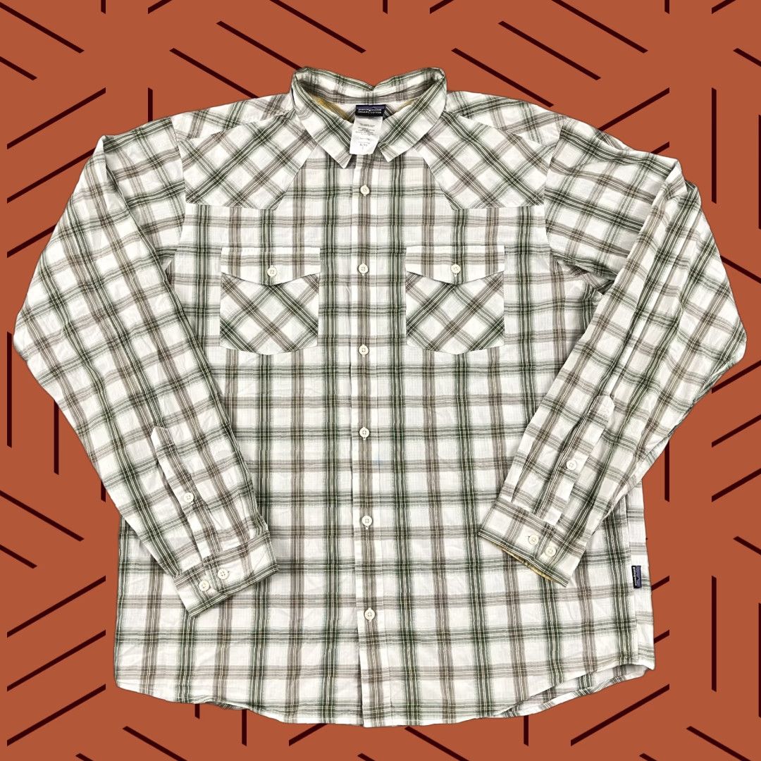 Patagonia PATAGONIA Shirt Large White Plaid Organic Cotton Button Up L/S Hiking Trail Mens Size US L / EU 52-54 / 3 - 1 Thumbnail